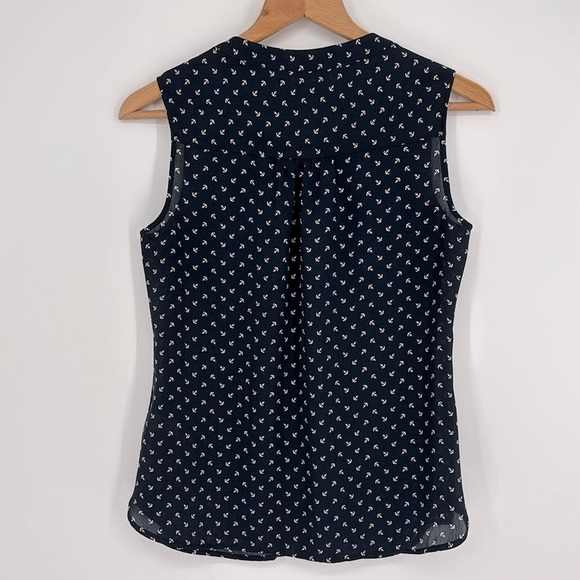 Banana Republic Navy Blue Anchor Tank Women’s Size 4 Petite - Picture 9 of 13